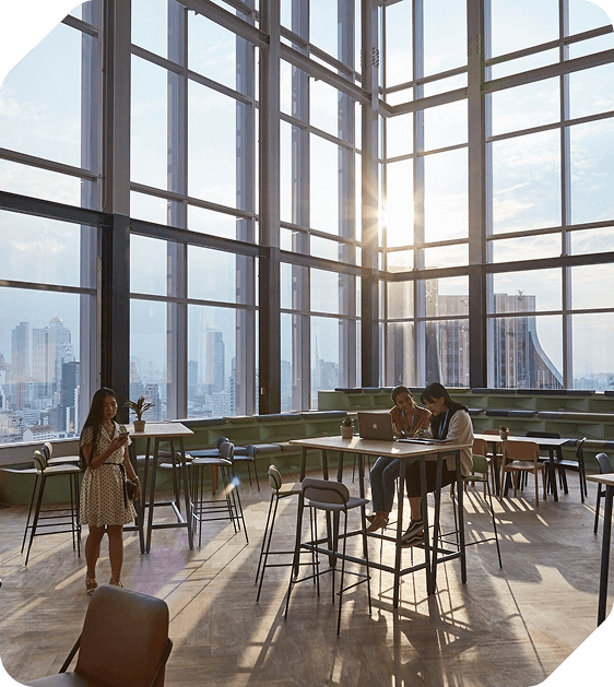 Team collaboration in modern office